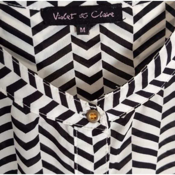 Violet & Claire Chevron Herringbone Top Sz M - Picture 3 of 6